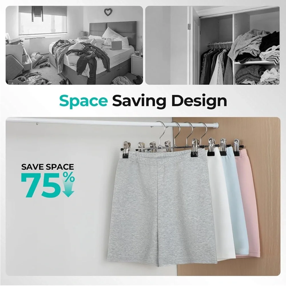 12 Pack Metal Hangers with Clips